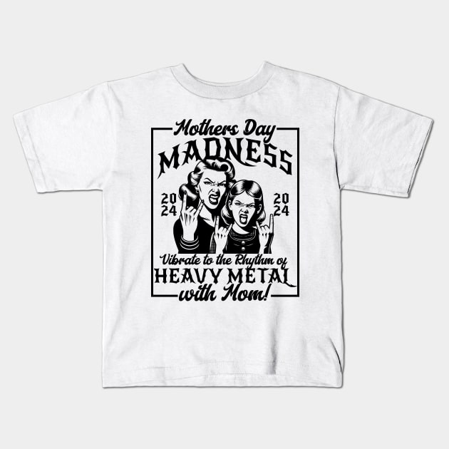 Mothers Day 2024 Heavy Metal Mom Vintage Style Kids T-Shirt by Julio Regis